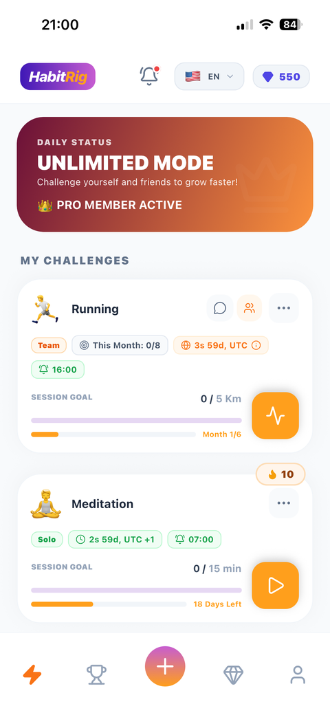 Active habits with streaks